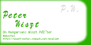 peter wiszt business card